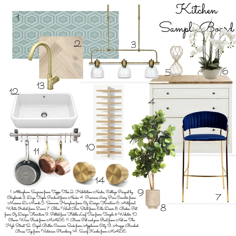 Kitchen Sample Board Mood Board by JasmineDesign on Style Sourcebook