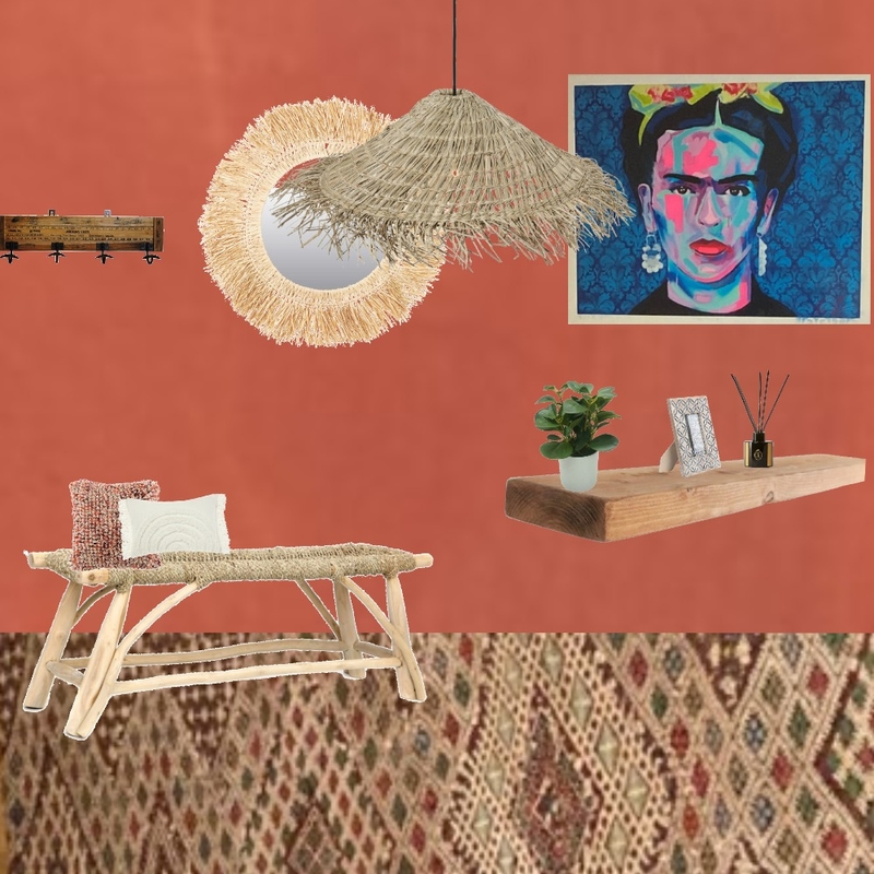 Julie Herbain Hallway Grevillea wall with Frida and hat light Mood Board by Laurenboyes on Style Sourcebook