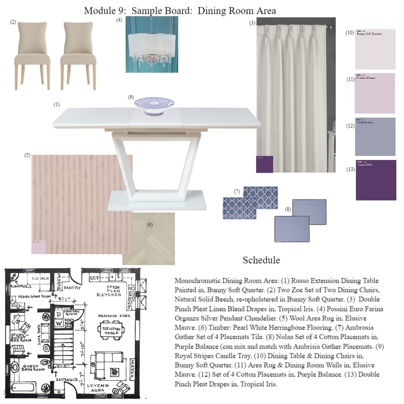 Module 9 Dining Room Mood Board by Thayna Alkins-Morenzie on Style Sourcebook