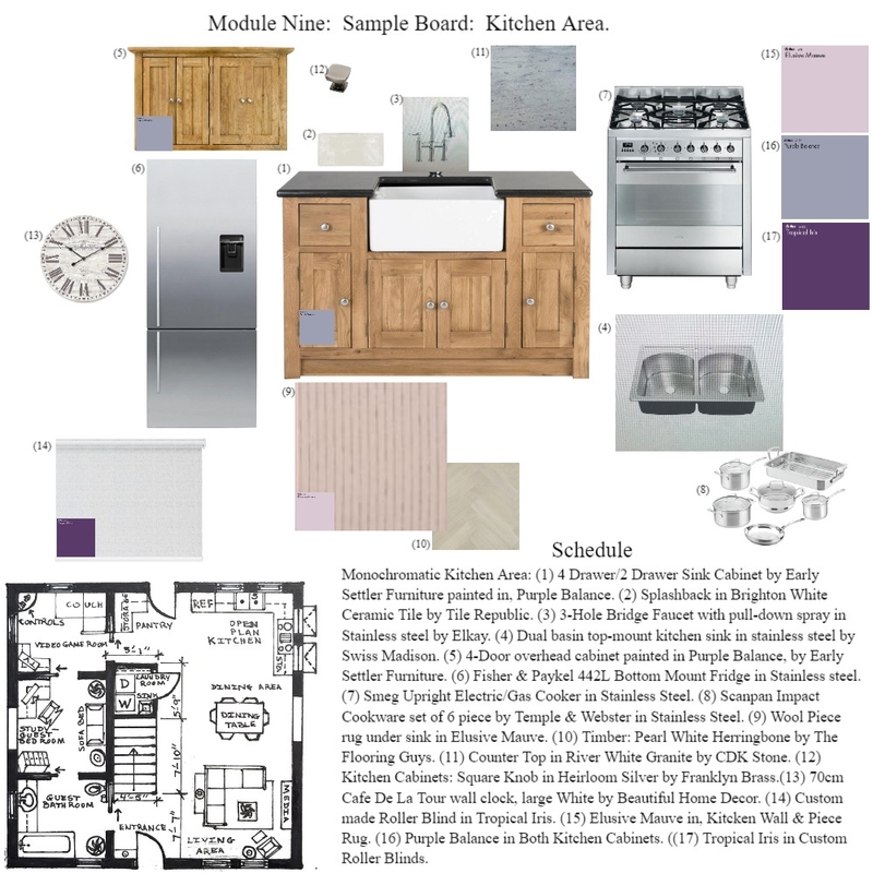 Module 9 Kitchen Area Mood Board by Thayna Alkins-Morenzie on Style Sourcebook