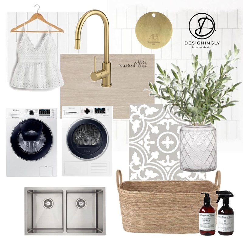 Modern Coastal Laundry Room Mood Board by Designingly Co on Style Sourcebook
