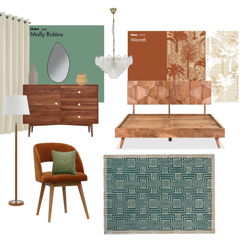 Mid Century Modern Bedroom Mood Board by N Designs on Style Sourcebook