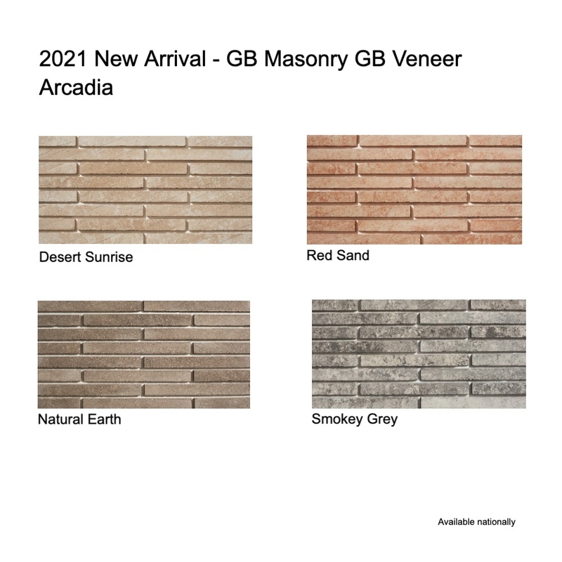 2021 New Arrival - GB Masonry GB Veneer Arcadia Mood Board by Brickworks Building Products on Style Sourcebook