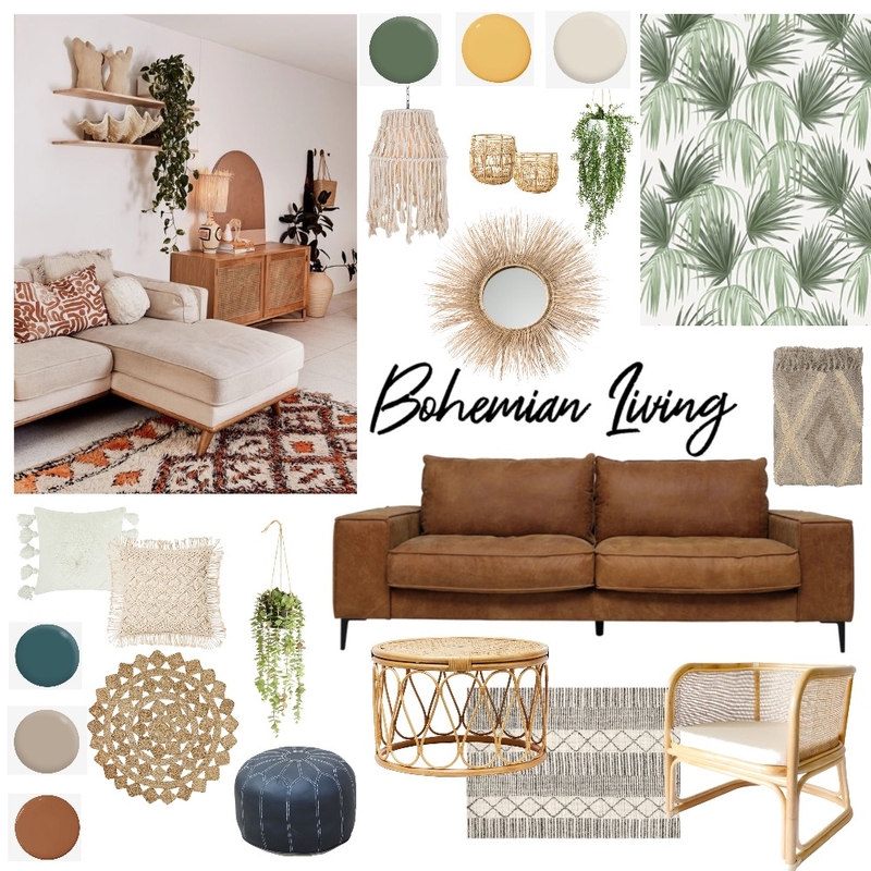 Bohemian Living Mood Board by Emmie on Style Sourcebook