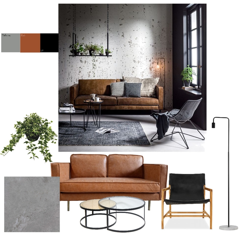 indrustrial living room Mood Board by asterisb on Style Sourcebook