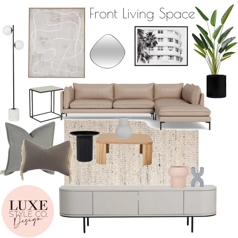 Contemporary Nude Living Space Mood Board by Luxe Style Co. on Style Sourcebook