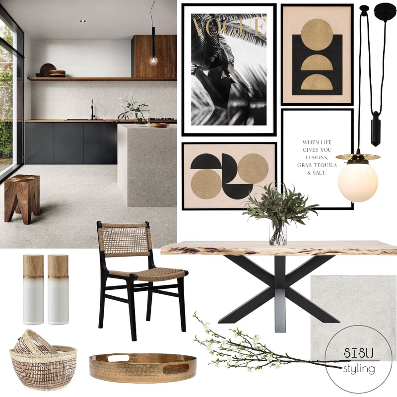 Dramatic Dining room Mood Board by Sisu Styling on Style Sourcebook
