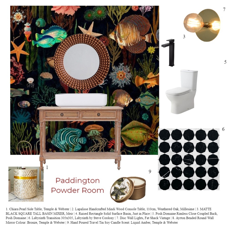 Paddington Powder Room Mood Board by Juliet Fieldew Interiors on Style Sourcebook