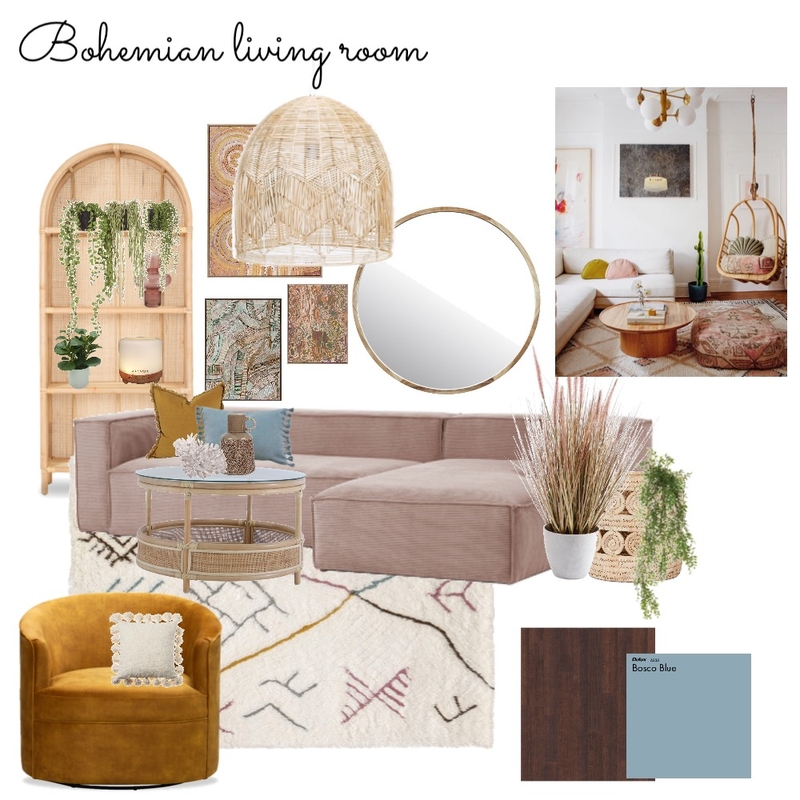 Bohemian living room Mood Board by Drabflowers on Style Sourcebook