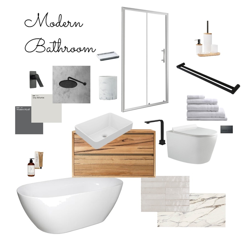 Modern Bathroom Mood Board by tamkfoster@gmail.com on Style Sourcebook