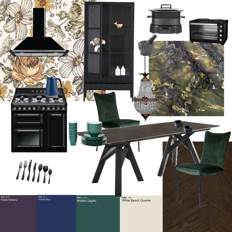 Zoe's dark & moody kitchen Mood Board by AdamBarnes on Style Sourcebook