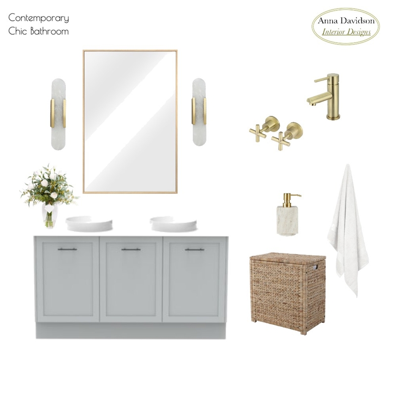 Contemporary Chic Bathroom Mood Board by Anna Davidson Interior Designs on Style Sourcebook