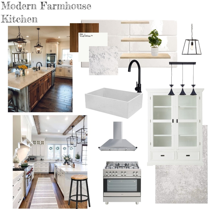 Modern Farmhouse Kitchen Mood Board by KLAUDIA on Style Sourcebook