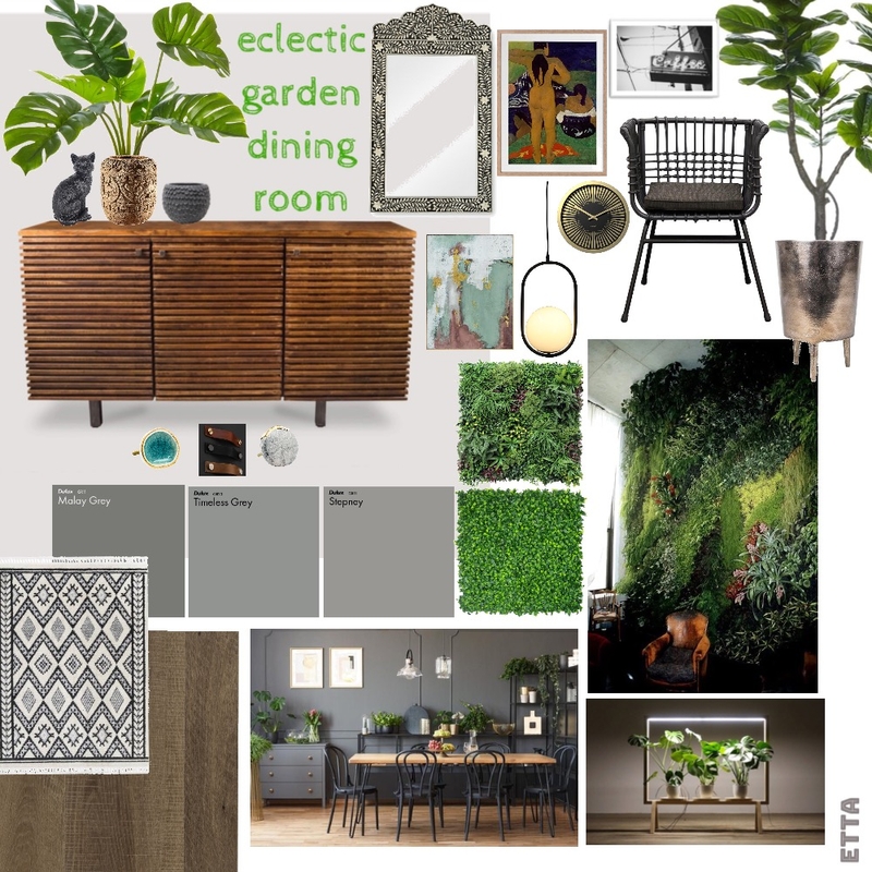 Eclectic Garden Dining Room Mood Board by etta on Style Sourcebook