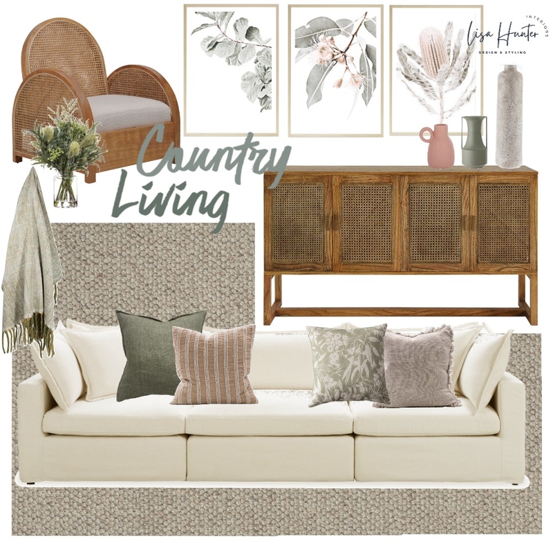 Country Style Living Room - Natural Green - Choices Flooring Mood Board by Lisa Hunter Interiors on Style Sourcebook
