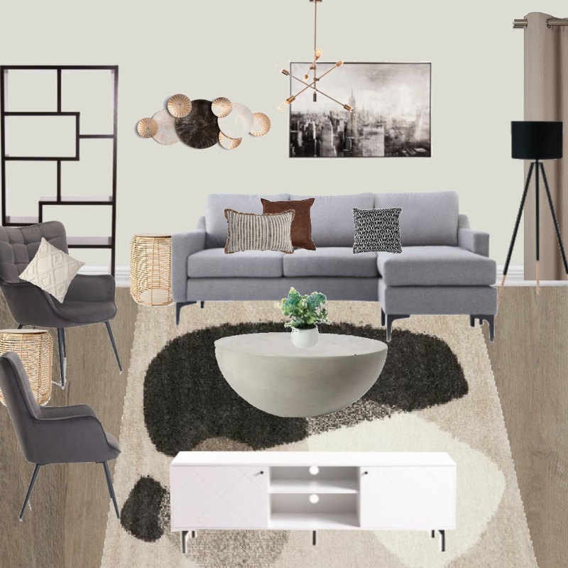 L1 - LIVING ROOM- MODERN- NEUTRAL BROWN& GREY Mood Board by Taryn on Style Sourcebook