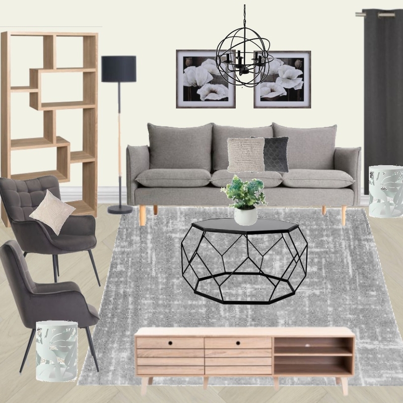 L2 - LIVING ROOM MODERN -BLACK & WHITE Mood Board by Taryn on Style Sourcebook