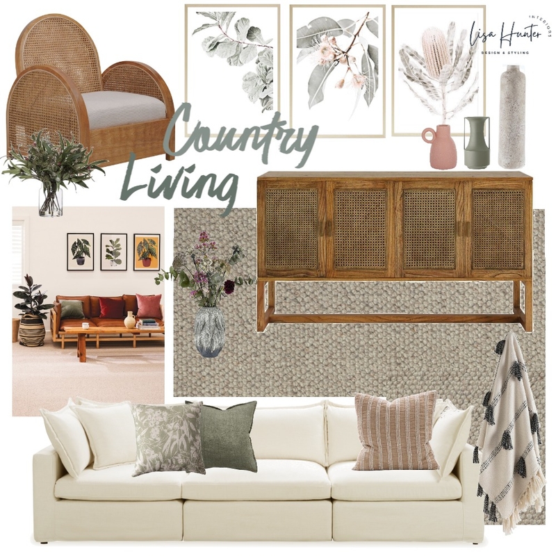 Country Style Living Room - Natural - Choices Flooring Mood Board by Lisa Hunter Interiors on Style Sourcebook