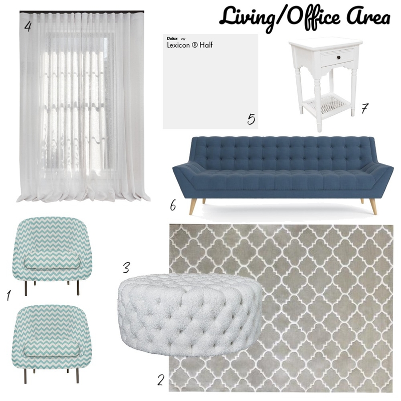 Office/Living Area IDI Module 9 Mood Board by Elaina on Style Sourcebook