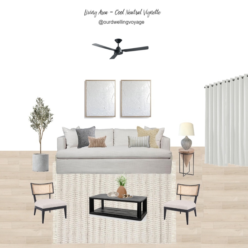 Living Area - Cool Neutral Vignette Mood Board by Casa Macadamia on Style Sourcebook