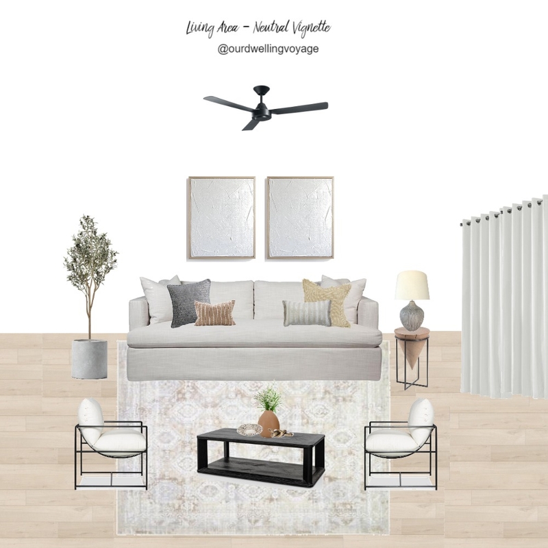 Living Area - Neutral Vignette Mood Board by Casa Macadamia on Style Sourcebook