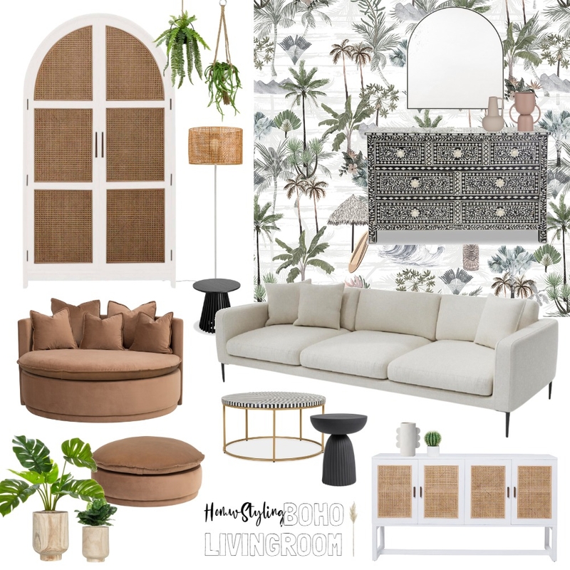 Boho scandi livingroom Mood Board by Pitoti on Style Sourcebook