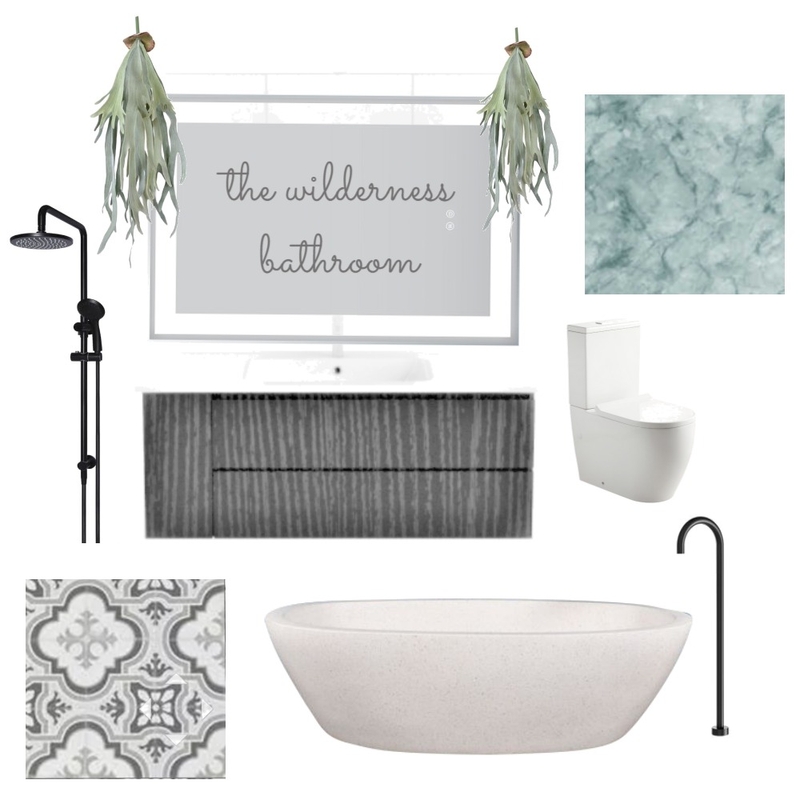 The Wilderness Bathroom Mood Board by creative grace interiors on Style Sourcebook