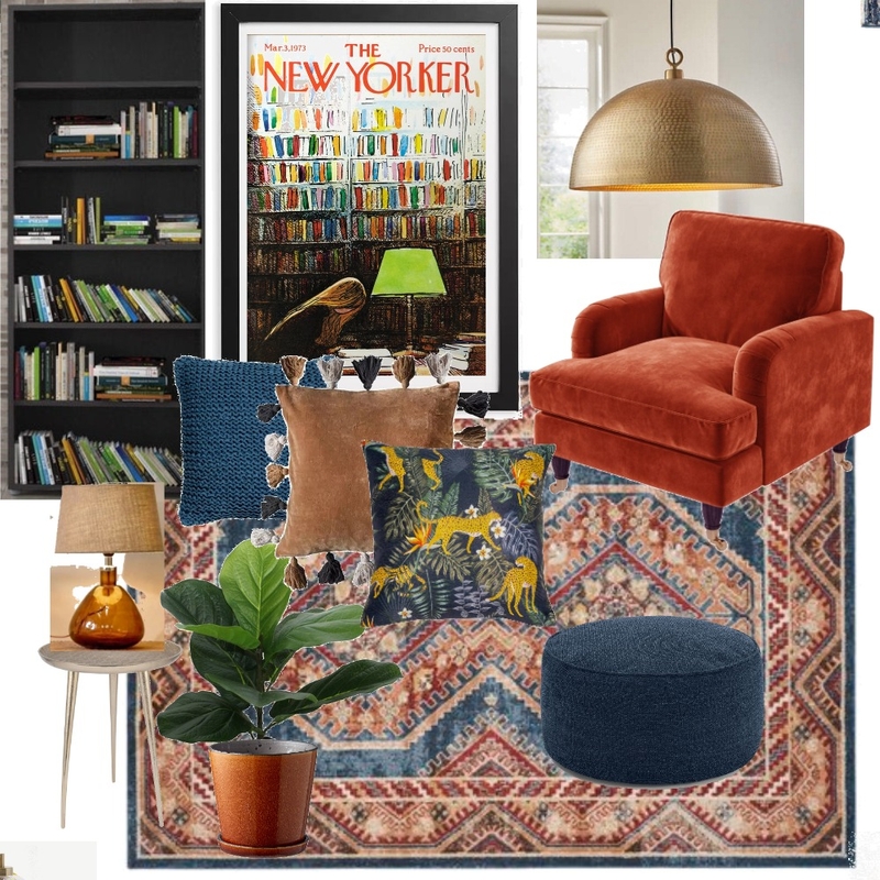 Reading Corner Blue and Orange v2 Mood Board by emma_kate on Style Sourcebook