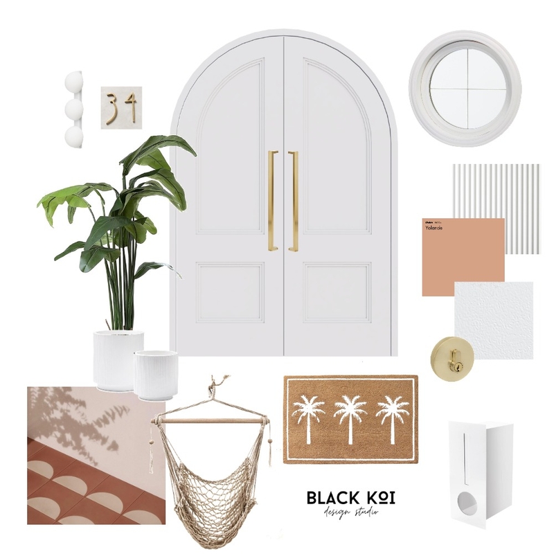 White & Pink Entry Mood Board by Black Koi Design Studio on Style Sourcebook