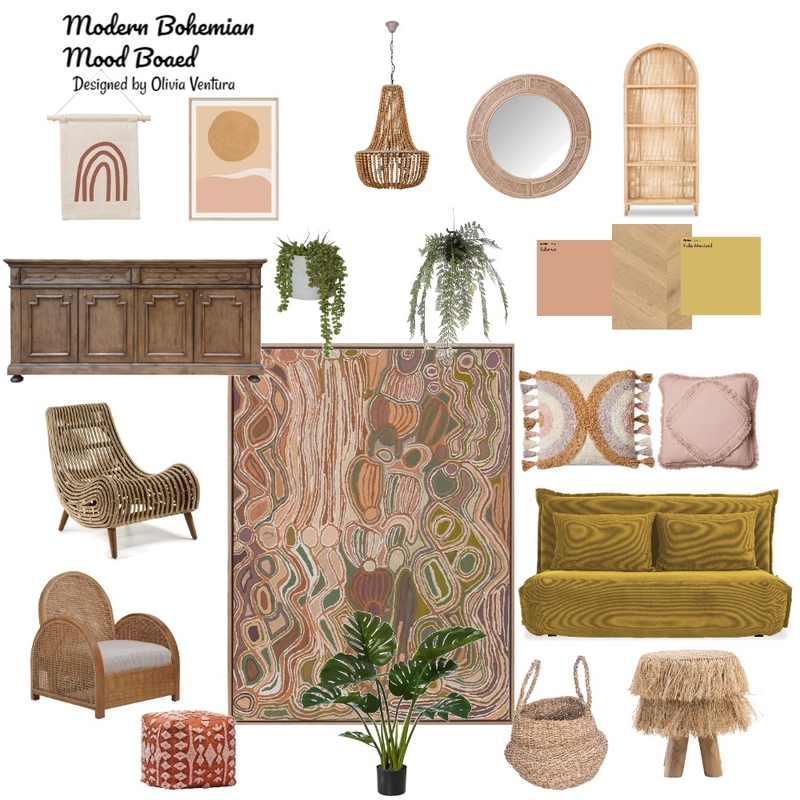 Modern Bohemian Mood Board by Olivia Ven on Style Sourcebook