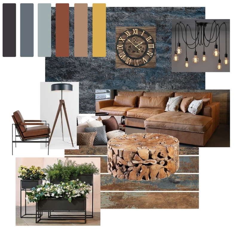 Industrial Living Room Mood Board by ClairePLA on Style Sourcebook