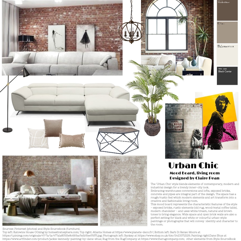 Urban Chic, living room Mood Board by Clairepean on Style Sourcebook