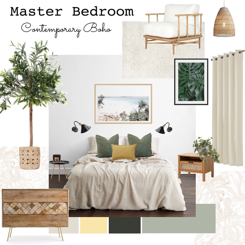 Contemporary Boho Bedroom Mood Board by JanellMarie on Style Sourcebook