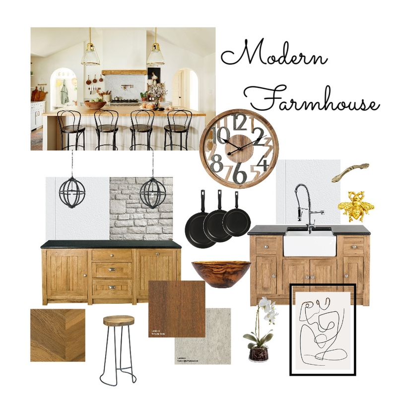 Modern Farmhouse Kitchen Mood Board by Natalie Lubbe on Style Sourcebook