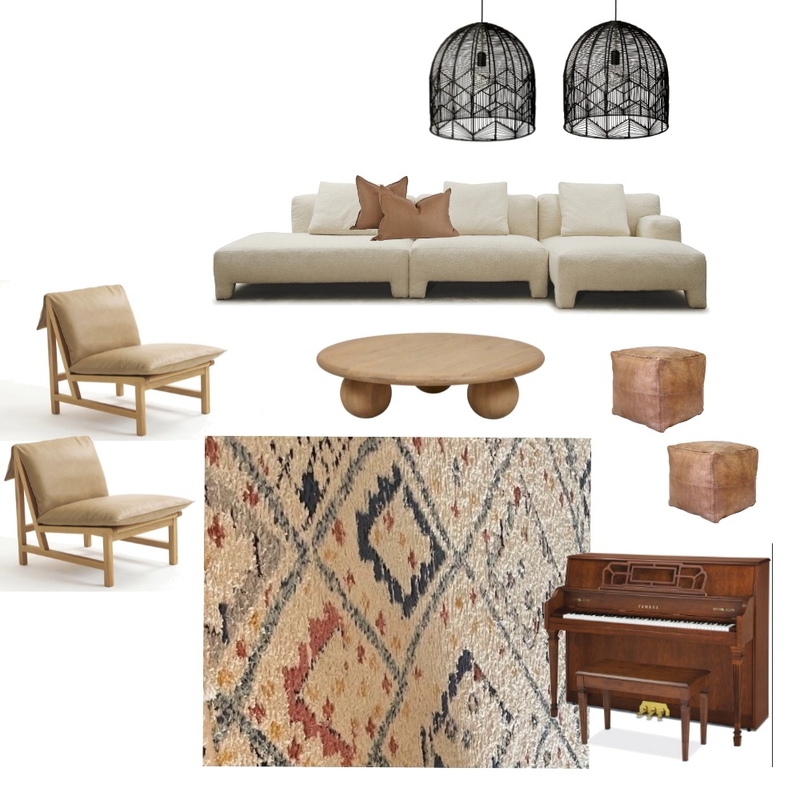 Abbotsleigh Living - Bruno Coffee Table + Cantaloupe Lounge Chair + Piano Mood Board by Insta-Styled on Style Sourcebook