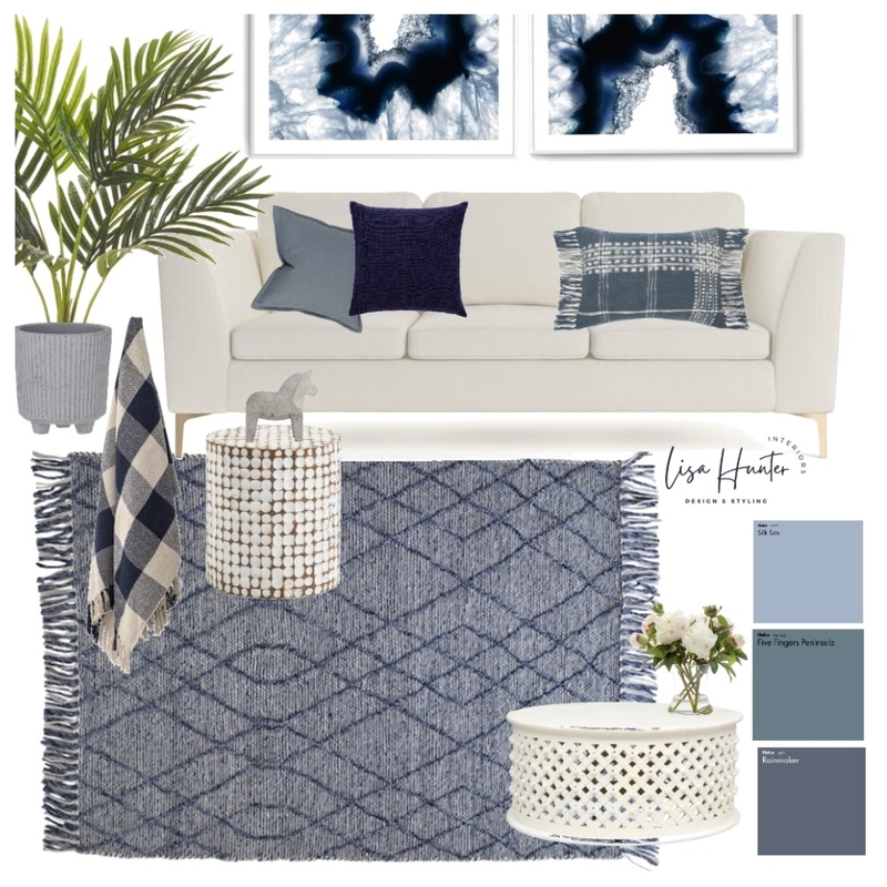 Modern Blue Coastal Living Room Mood Board by Lisa Hunter Interiors on Style Sourcebook