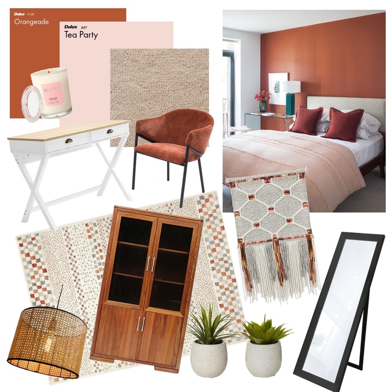 Burnt Red-orange bedroom Mood Board by DoveGrace on Style Sourcebook