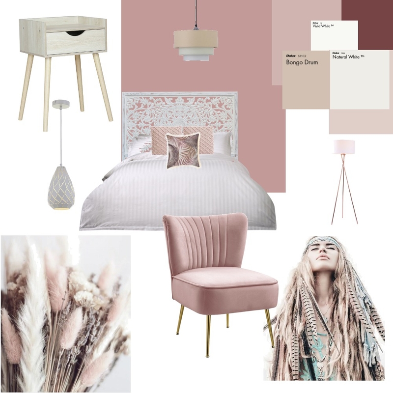 pink boho bedroom Mood Board by Ruth Fisher on Style Sourcebook