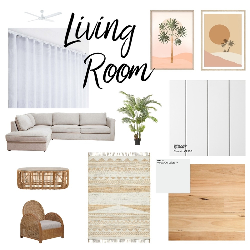 Living Room Mood Board by Cape Hawke Farmhouse on Style Sourcebook