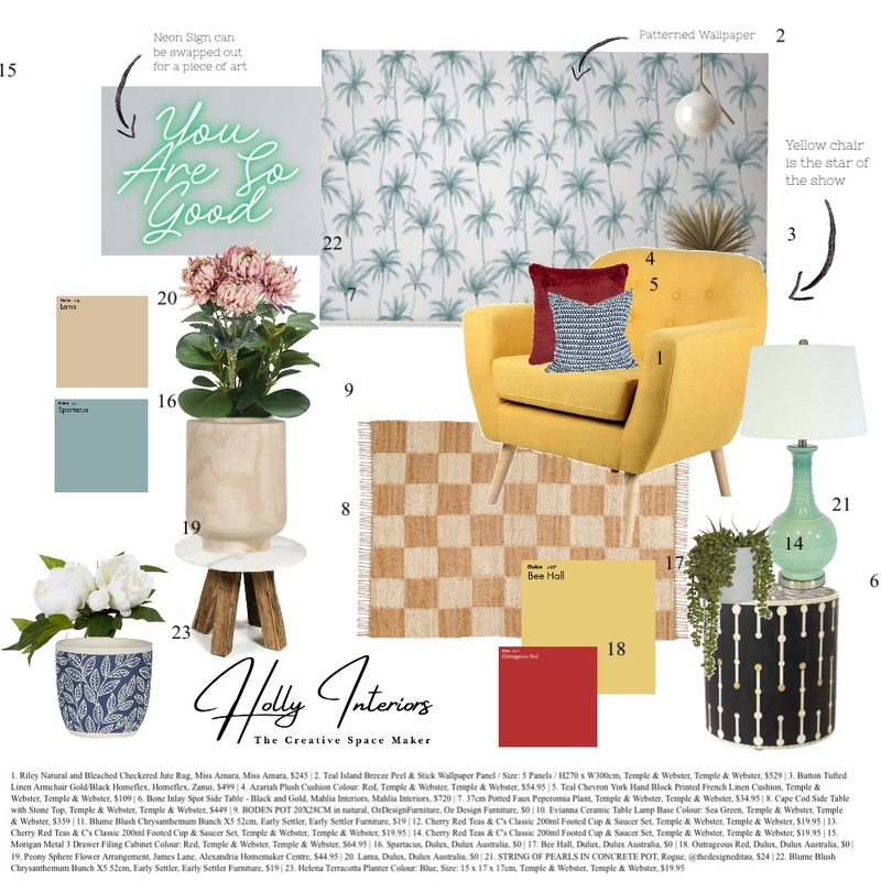 Video Call Background Concept Mood Board by Holly Interiors on Style Sourcebook