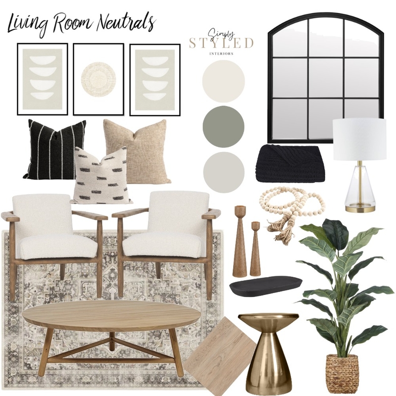 Living Room Neutrals Mood Board by Simply Styled Interiors on Style Sourcebook