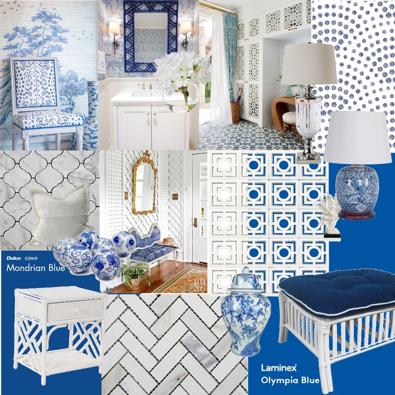 Blue & White Bedroom Mood Board by Caley Ashpole on Style Sourcebook
