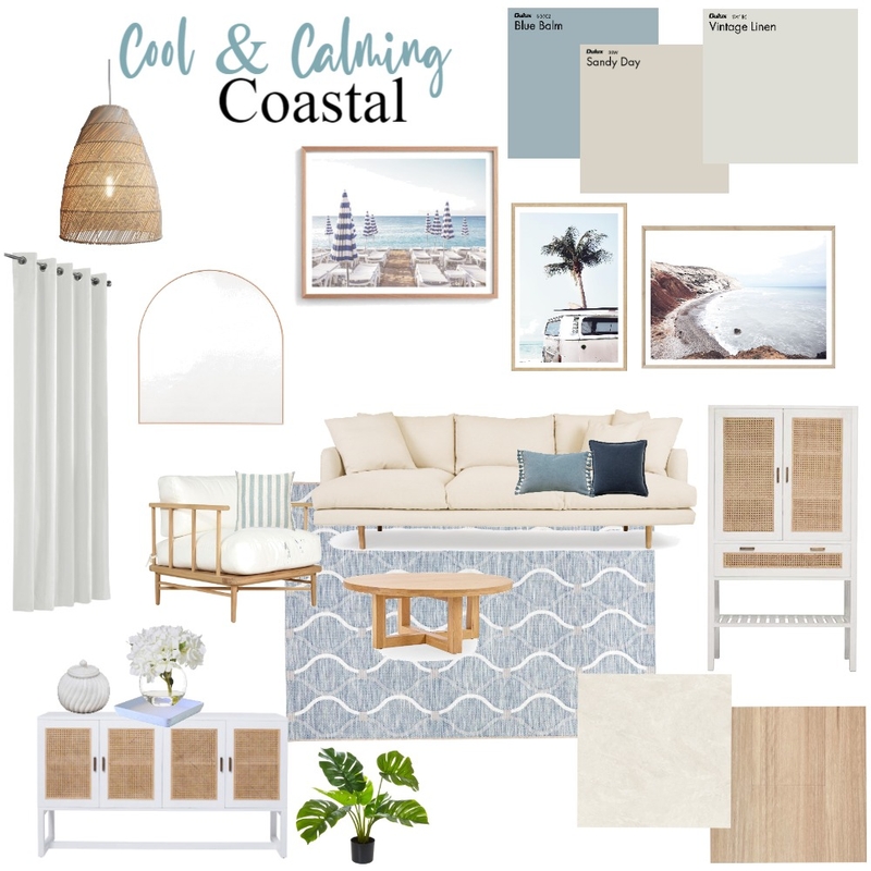 Cool & Calming Coastal Living Room Mood Board by Morganizing Co. on Style Sourcebook