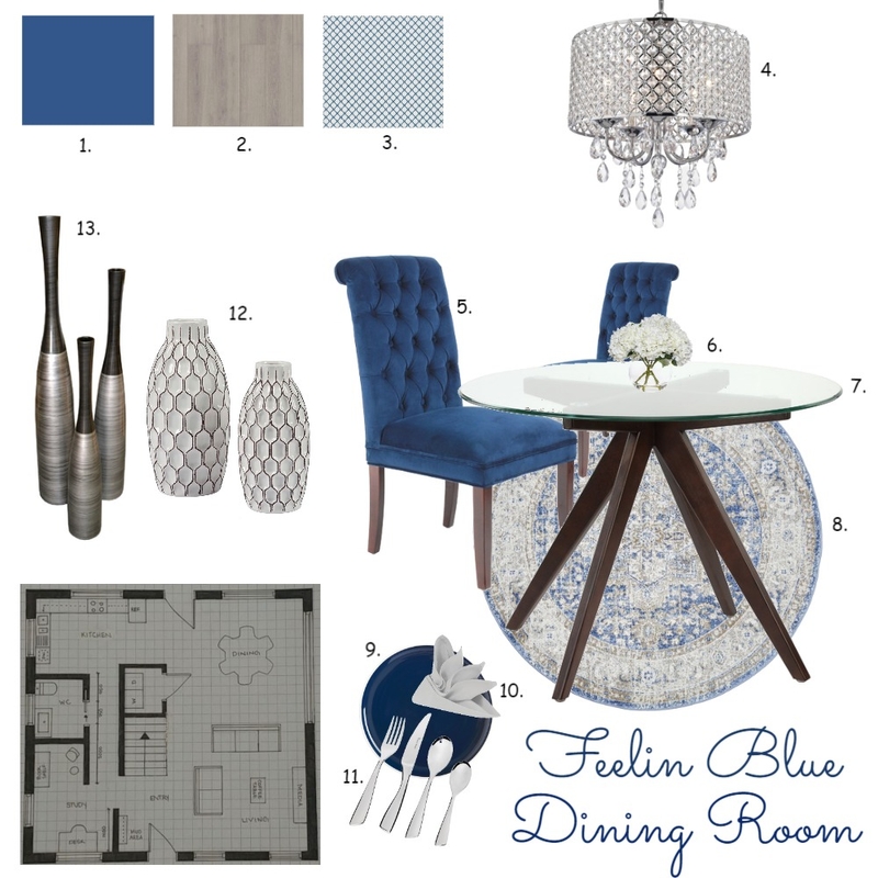 Feelin Blue Dining Room Mood Board by pmohan on Style Sourcebook