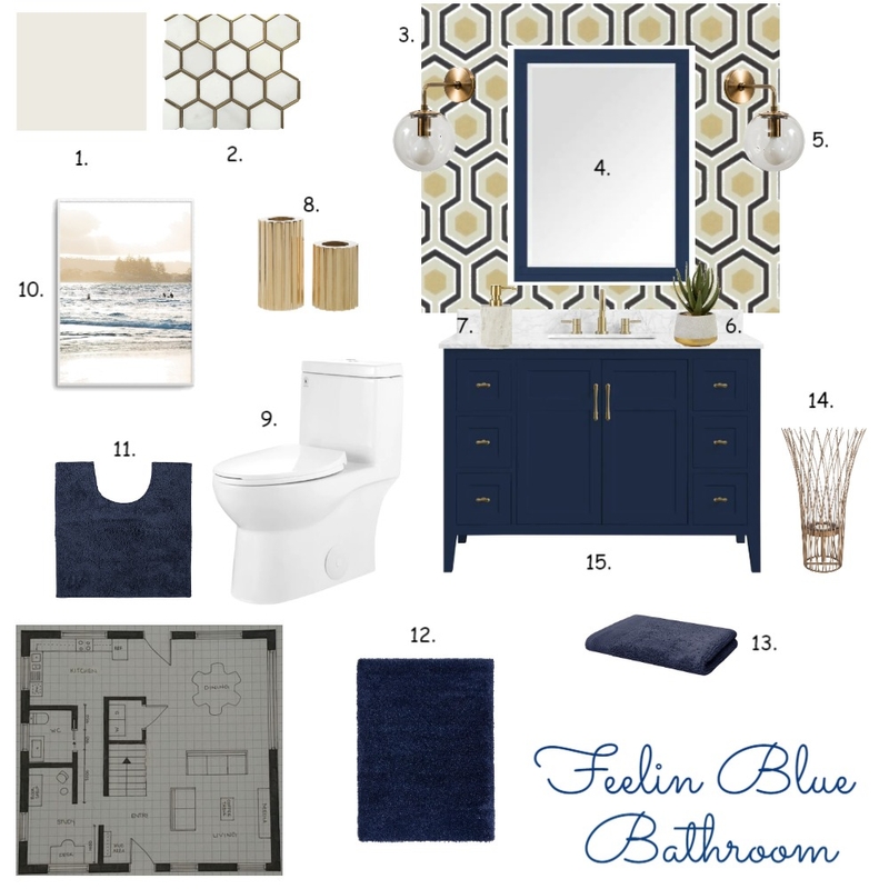 Feelin Blue Bathroom Mood Board by pmohan on Style Sourcebook