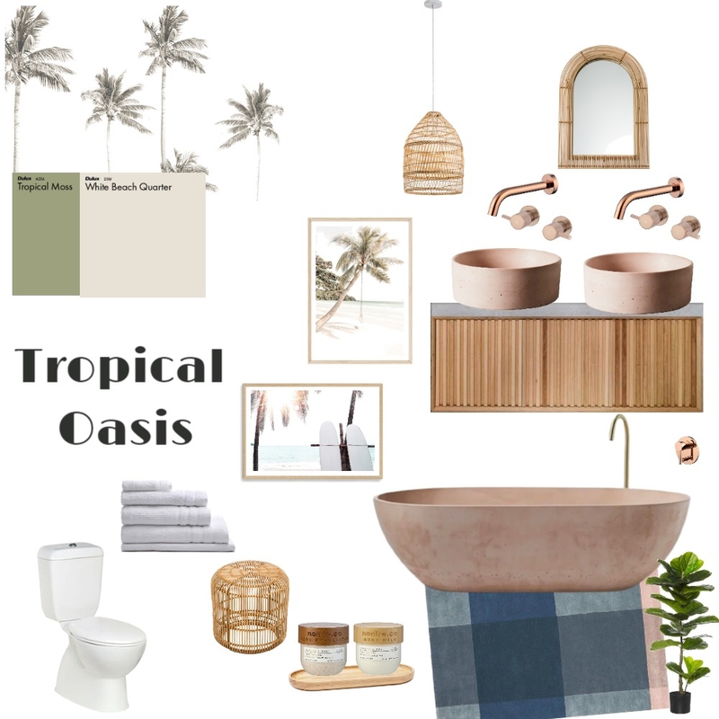 Tropical Oasis Bathroom Mood Board by Morganizing Co. on Style Sourcebook