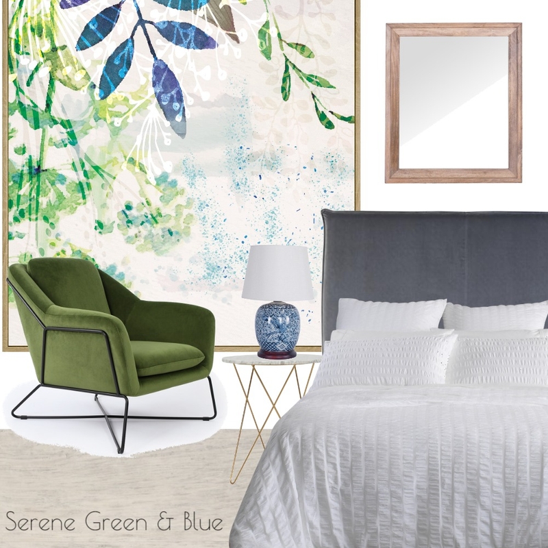 Serene Green and blue Mood Board by Vettey Interior Design on Style Sourcebook