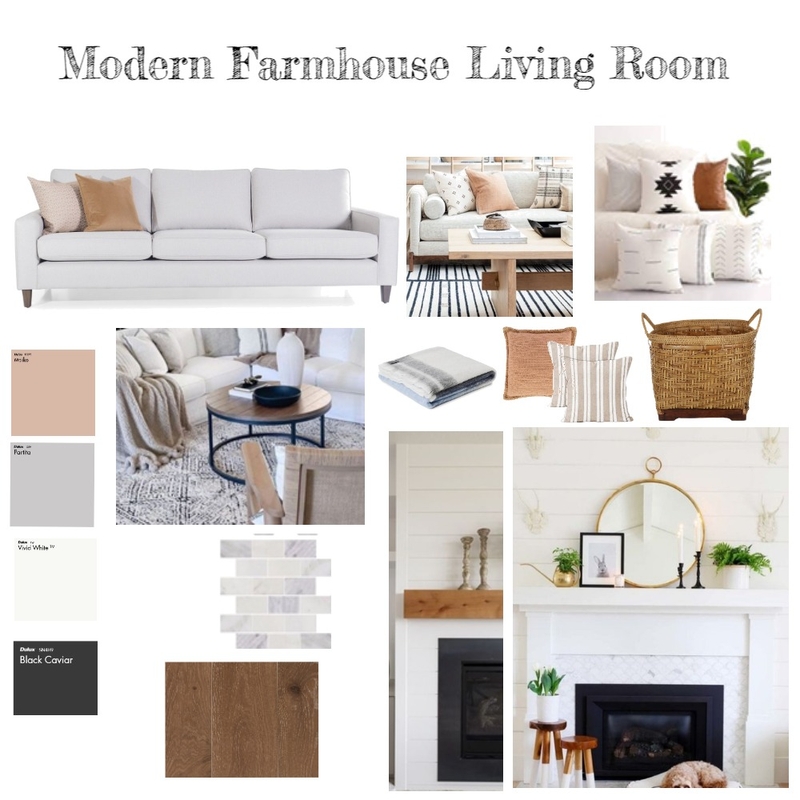 Modern Farmhouse Living Room Mood Board by Melissa G on Style Sourcebook