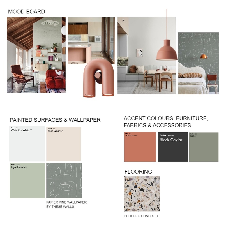 Sydney Terrace: Scheme 1 Ground Floor Colour Palette Mood Board by hemko interiors on Style Sourcebook