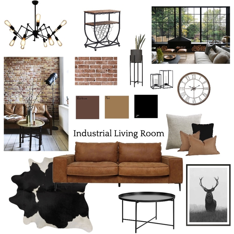Industrial Living Room Mood Board by tia.rose on Style Sourcebook